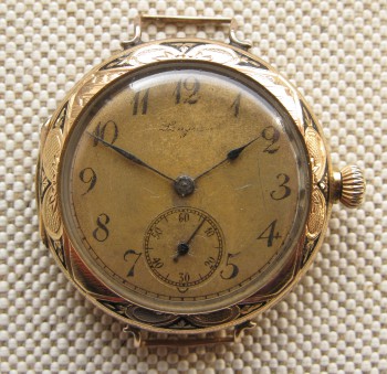 LONGINES, золото 56 проба, 31.5мм , 24.2 грамма, 1915гг. Швейцария., Артикул 1677