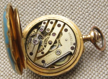 Карманные часы, золото 750 проба, эмаль, E. KOEHN, Швейцария, 29мм, 31.5грамма. Едвард Кён директор в Патек Филипп в конце 19 века. на ходу, стекла нет установка по запросу., Артикул 1679