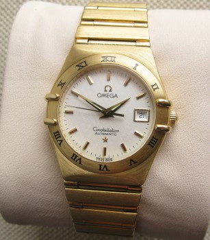 OMEGA CONSTELLATION, золото 750 проба, 79.4грамма общий вес, 28мм диаметр, женские., Артикул 1681