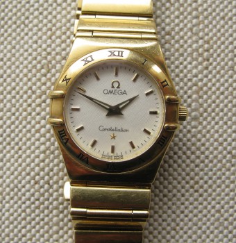 OMEGA CONSTELLATION, золото 750 проба, 77.3грамма общий вес, 25мм диаметр, женские,, Артикул 1682