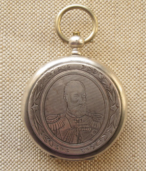 Часы карманные, наградные, из Кабинета Его Императорского Величества , артиллерийская символика, серебро 84 проба, 49.4мм., Артикул 1709