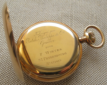Карманные часы, PATEK PHILIPPE, для F.Winter Санктъ-Петербург, Швейцария, золото 56 проба, 96,9грамма, 51,4мм, 1904-1905гг. на ходу., Артикул 1720