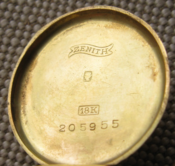 Наручные часы, ZENITH, золото 750 проба, 1918г., 16.1грамма, 25мм, дефект циферблата, на ходу., Артикул 1729
