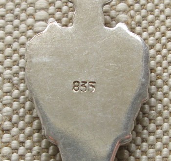 AMRUM, ложечка с гербом города, серебро 835 проба, 107мм, 9.5 грамма., Артикул 230