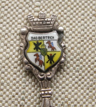 BAD BERTRICH,ложечка с гербом города, серебро 835 проба, 104мм, 10грамм., Артикул 235
