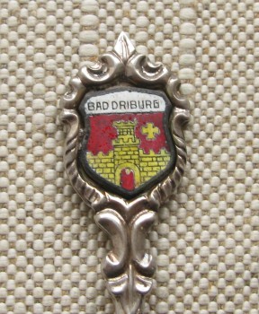 BAD DRIBURG ложечка с гербом города, серебро 835 проба, 99мм, 8.6 грамма., Артикул 236