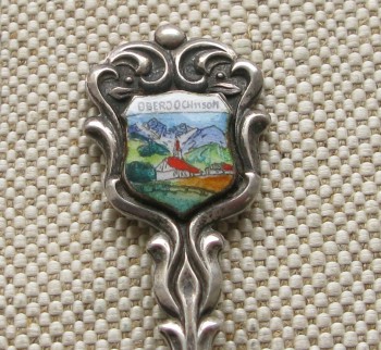 OBERJOCH, ложечка с гербом города, серебро 800 проба, 101мм, 8,8 грамма., Артикул 241