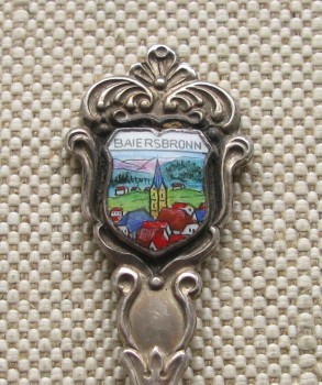 BAIERSBRONN, ложечка с гербом города, серебро 800 проба, 102мм, 10.3 грамма., Артикул 242