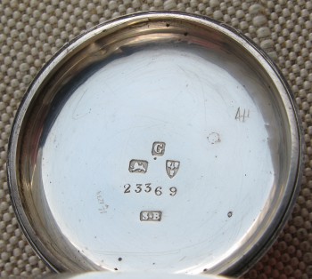 Часы карманные диаметр  40 мм серебро 925 проба Англия механизм T. & E. Rhodes Kendal корпус Честер 1890г., Артикул 50