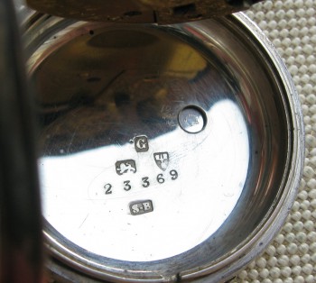 Часы карманные диаметр  40 мм серебро 925 проба Англия механизм T. & E. Rhodes Kendal корпус Честер 1890г., Артикул 50