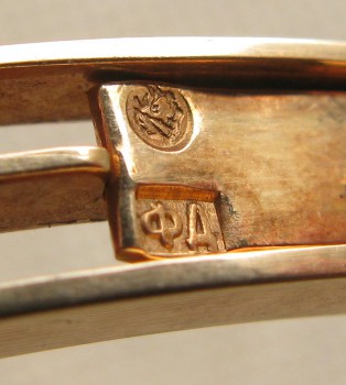 Браслет, золото 56 проба, Россия, Москва,  Фёдор Добровольский Николаевич, до 1908г., 16 грамм. 62мм., Артикул 521