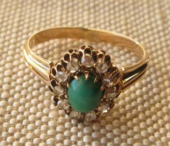 Кольцо, алмазы, золото 56 проба, Россия, Москва, 3.4грамма, 18 размер., Артикул 603