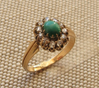 Кольцо, алмазы, золото 56 проба, Россия, Москва, 3.4грамма, 18 размер., Артикул 603