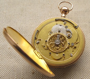 Репетир начало 19 века, надпись - Breguet a Paris золото  750проба  54мм диаметр 108грамм, Артикул 67