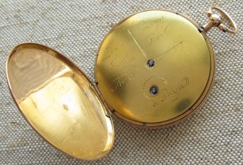 Часы карманные, золото 750 пробы, Франция, Париж, Lepine, 54мм. 1814-20 гг., Артикул 88