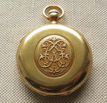 Карманные часы, репетир четвертной, PATEK PHILLIPPE, 1862г., золото 750 проба, 106.6грамма, 49мм. Швейцария, Женева. Герб князей Урусовых., Артикул 1695