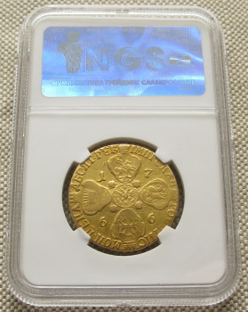 10 рублей 1766г., СПБ, золото, Россия, слаб. Екатерина 2., Артикул 585